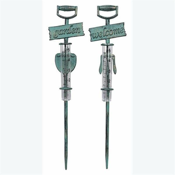 Youngs Cast Iron Garden Tool Stake with Rain Gauge - 2 Assorted 73639